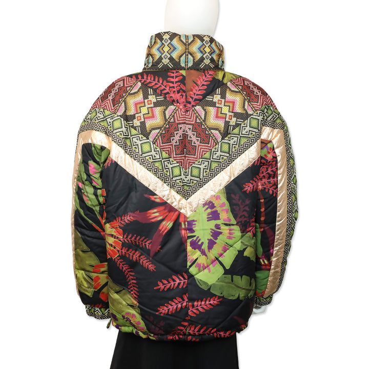 Farm Rio Tropical Rauti Metallic Reversible Puffer Jacket