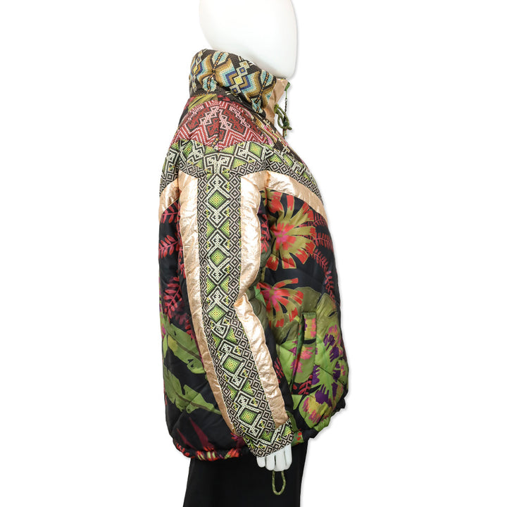 Farm Rio Tropical Rauti Metallic Reversible Puffer Jacket