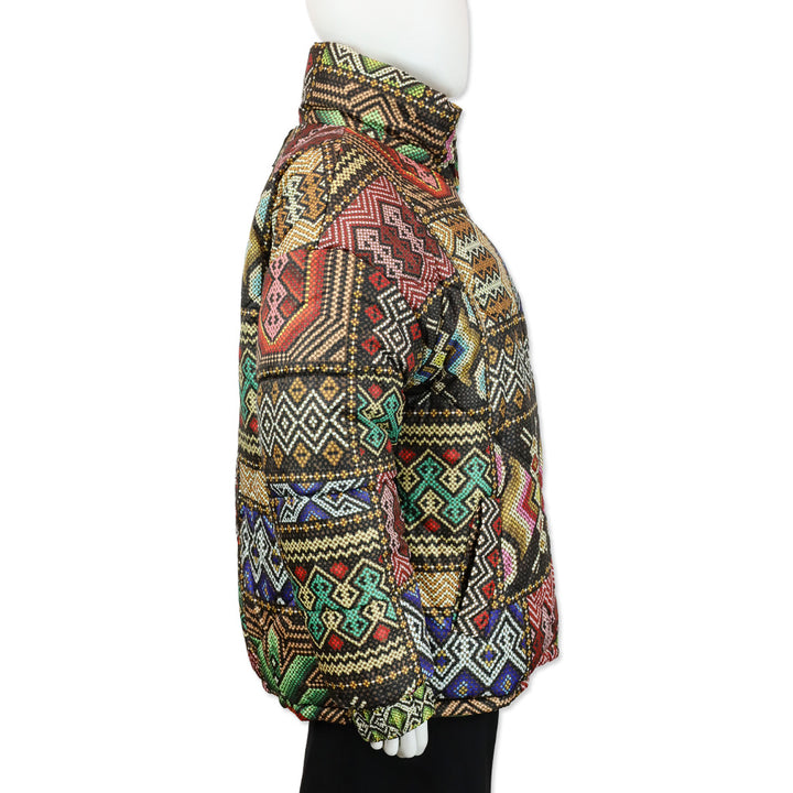 Farm Rio Tropical Rauti Metallic Reversible Puffer Jacket