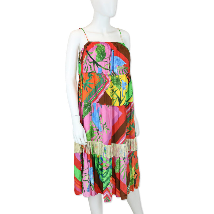 Farm Rio x Anthropologie Palila Fringed Midi Dress