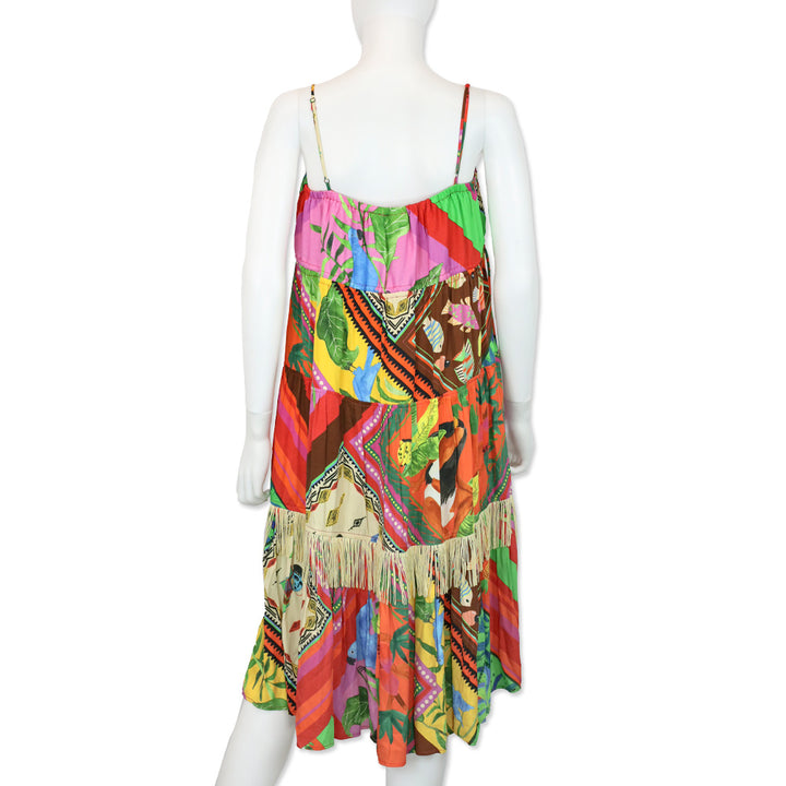 Farm Rio x Anthropologie Palila Fringed Midi Dress