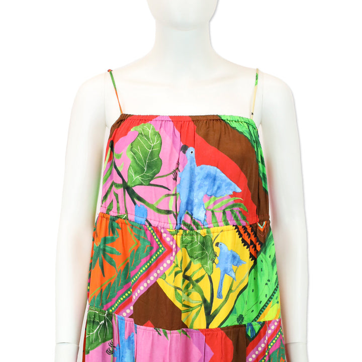 Farm Rio x Anthropologie Palila Fringed Midi Dress