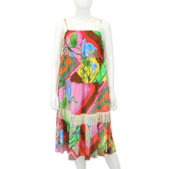 Farm Rio x Anthropologie Palila Fringed Midi Dress