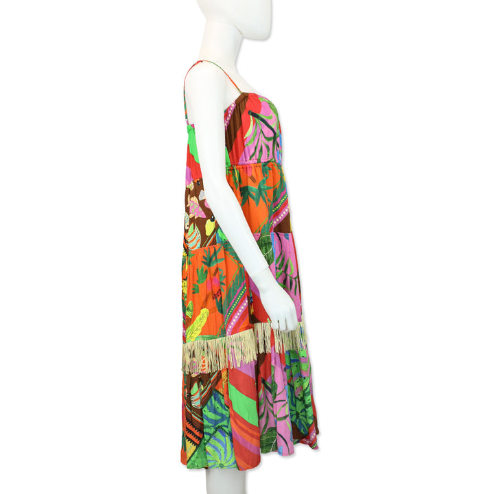 Farm Rio x Anthropologie Palila Fringed Midi Dress