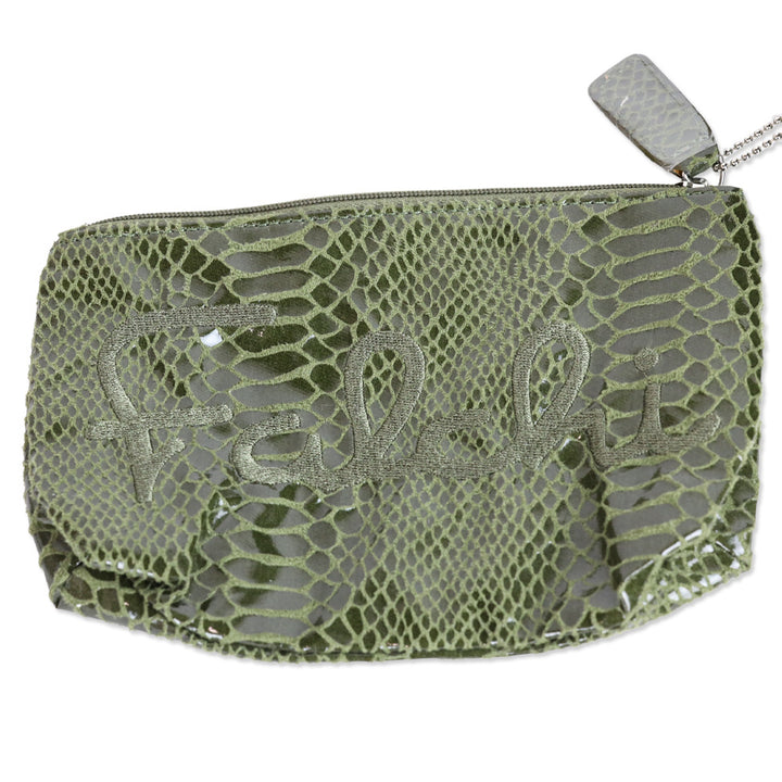 Fatto a Mano by Carlos Falchi Barbarella Olive Green Python Tote Bag
