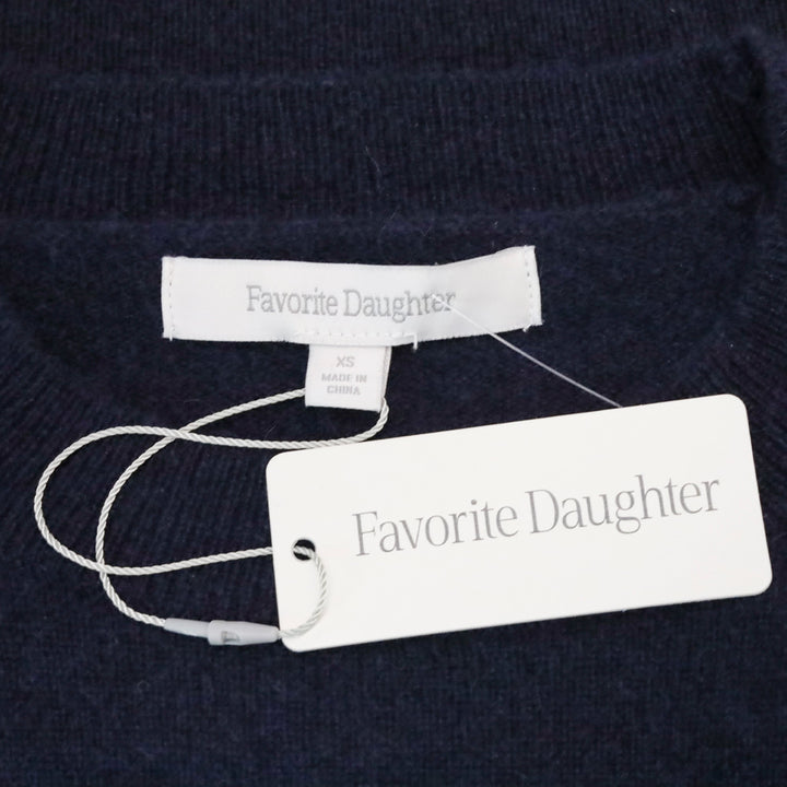 Favorite Daughter Navy Blue Cashmere The Elena Top