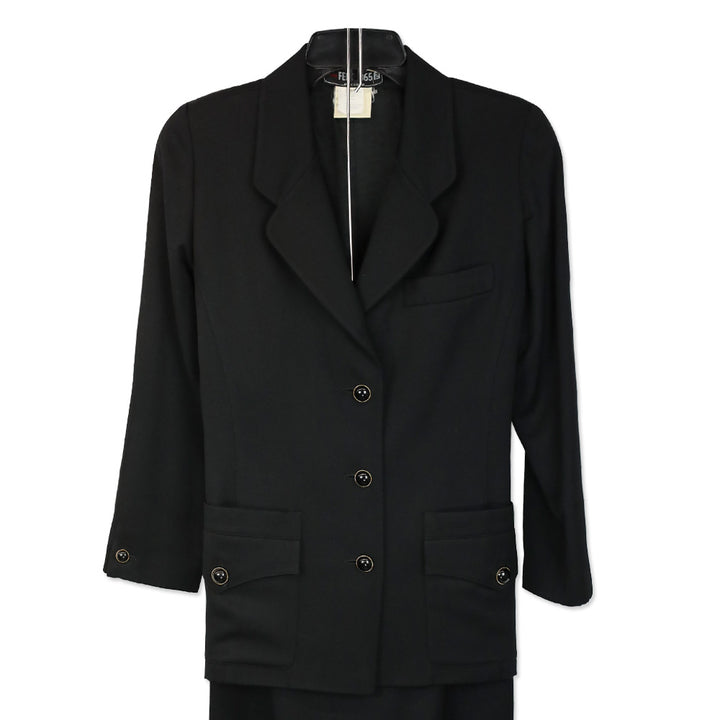 Fendi 365 by Contri Black Jacket & Skirt Set
