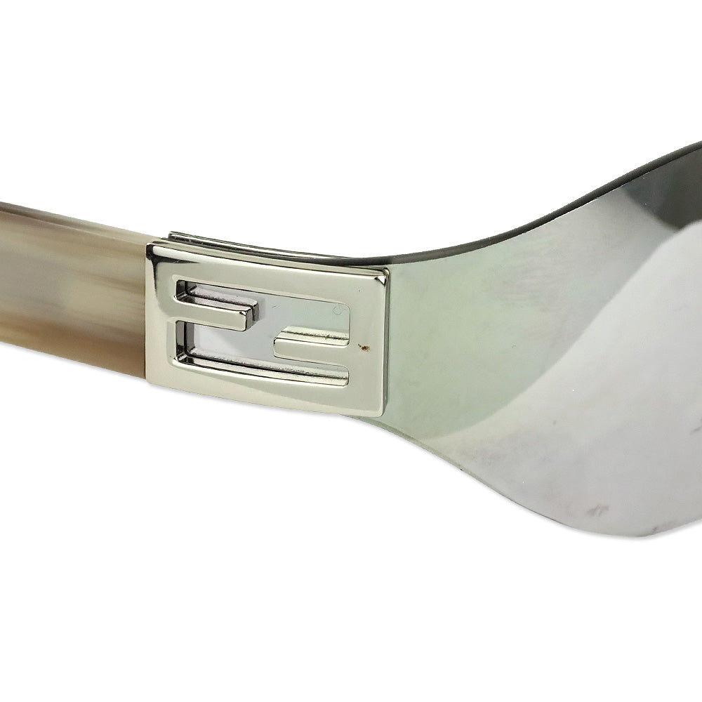 Fendi Baguette Silver Geometric Rimless Sunglasses