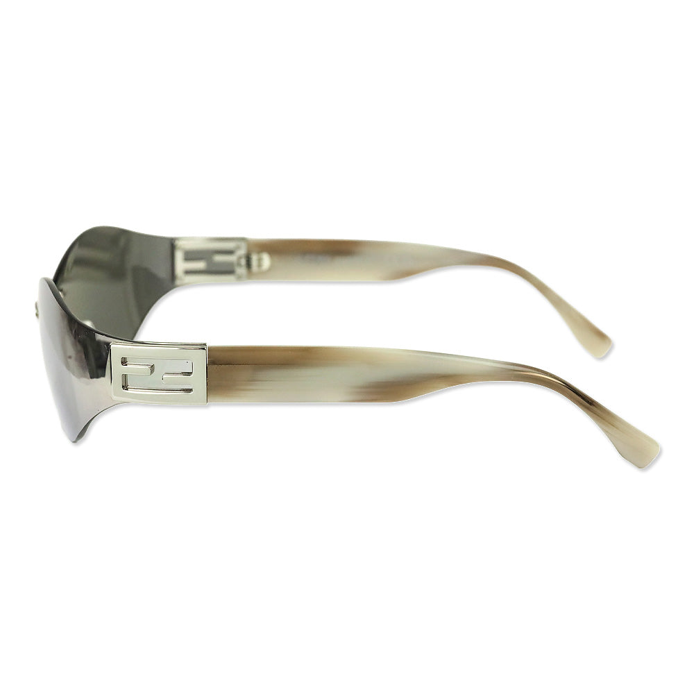 Fendi Baguette Silver Geometric Rimless Sunglasses