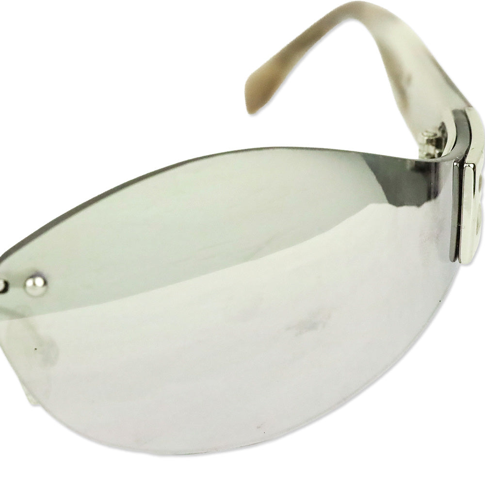 Fendi Baguette Silver Geometric Rimless Sunglasses