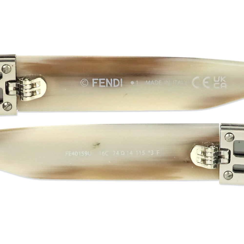 Fendi Baguette Silver Geometric Rimless Sunglasses