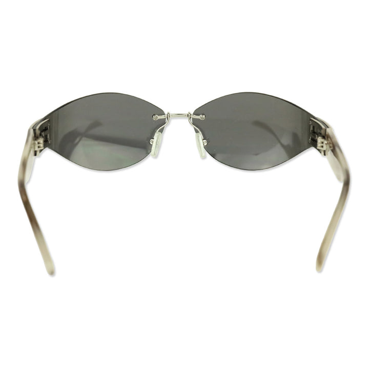 Fendi Baguette Silver Geometric Rimless Sunglasses