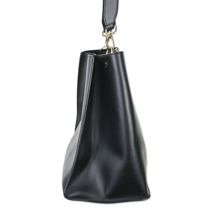 Fendi Black Calfskin Leather Medium Fendi Way Tote Bag