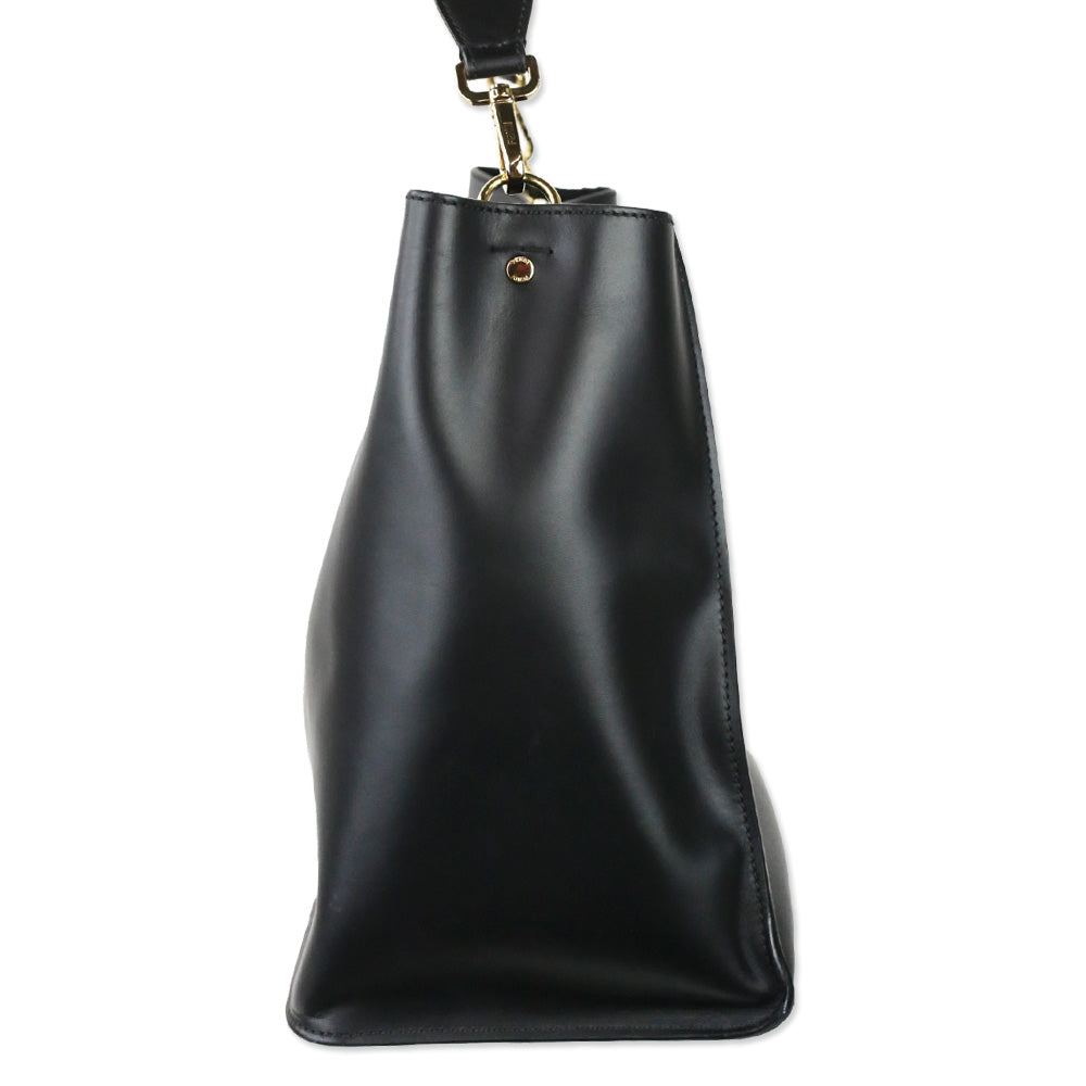Fendi Black Calfskin Leather Medium Fendi Way Tote Bag