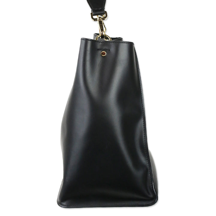 Fendi Black Calfskin Leather Medium Fendi Way Tote Bag