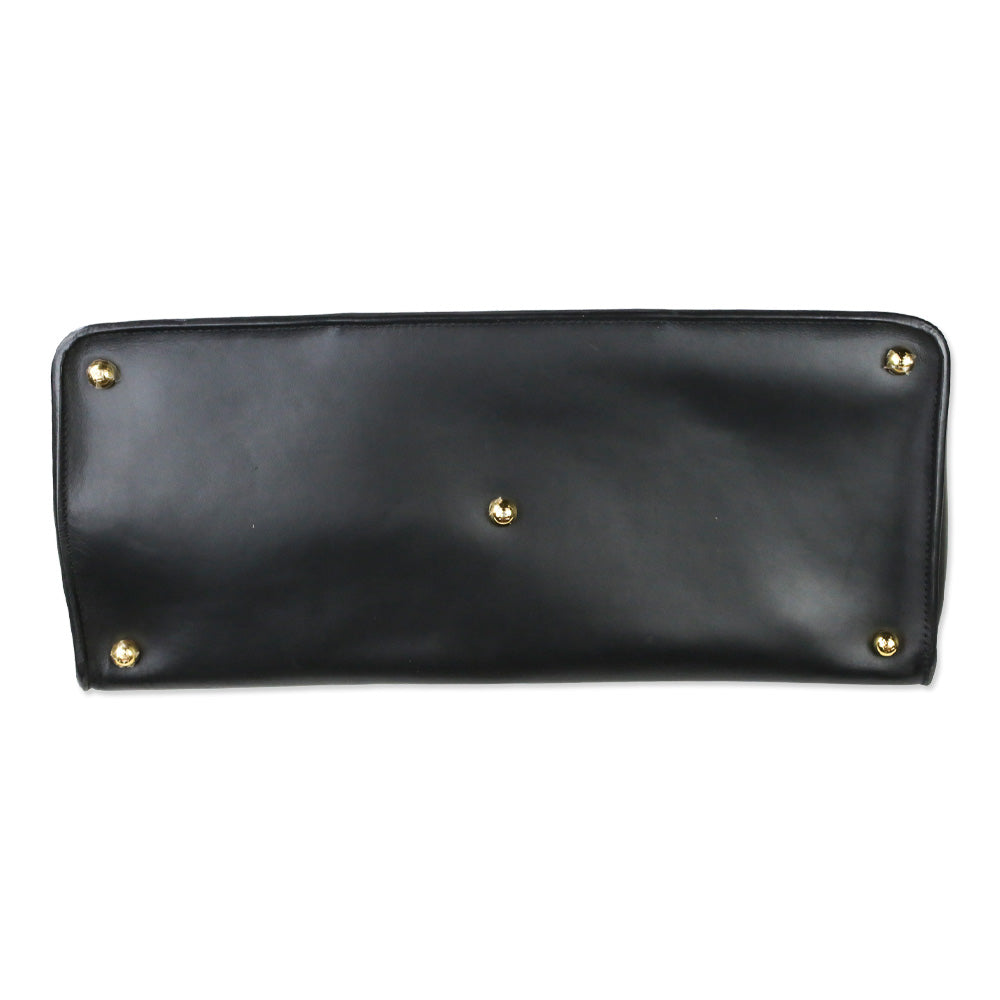 Fendi Black Calfskin Leather Medium Fendi Way Tote Bag