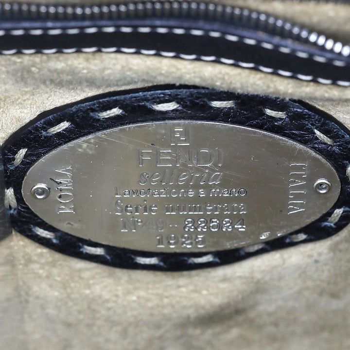 Fendi Black Calfskin Romano Selleria Backpack