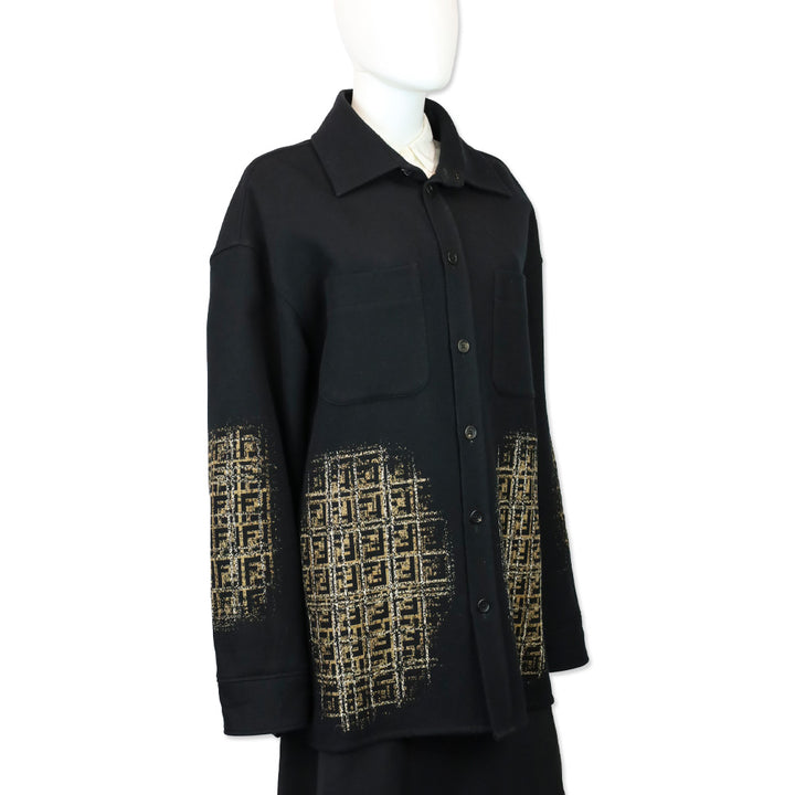 Fendi Black FF Degradé Blur Wool/Cotton Jacket