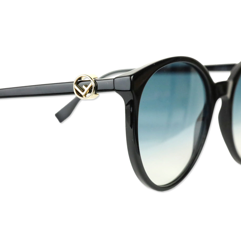 Fendi Black Oval Blue Gradient Sunglasses