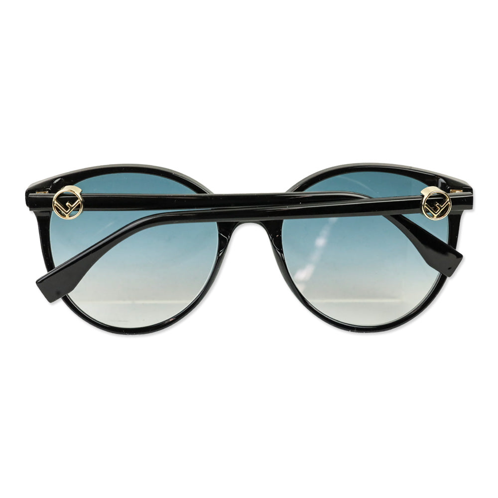 Fendi Black Oval Blue Gradient Sunglasses