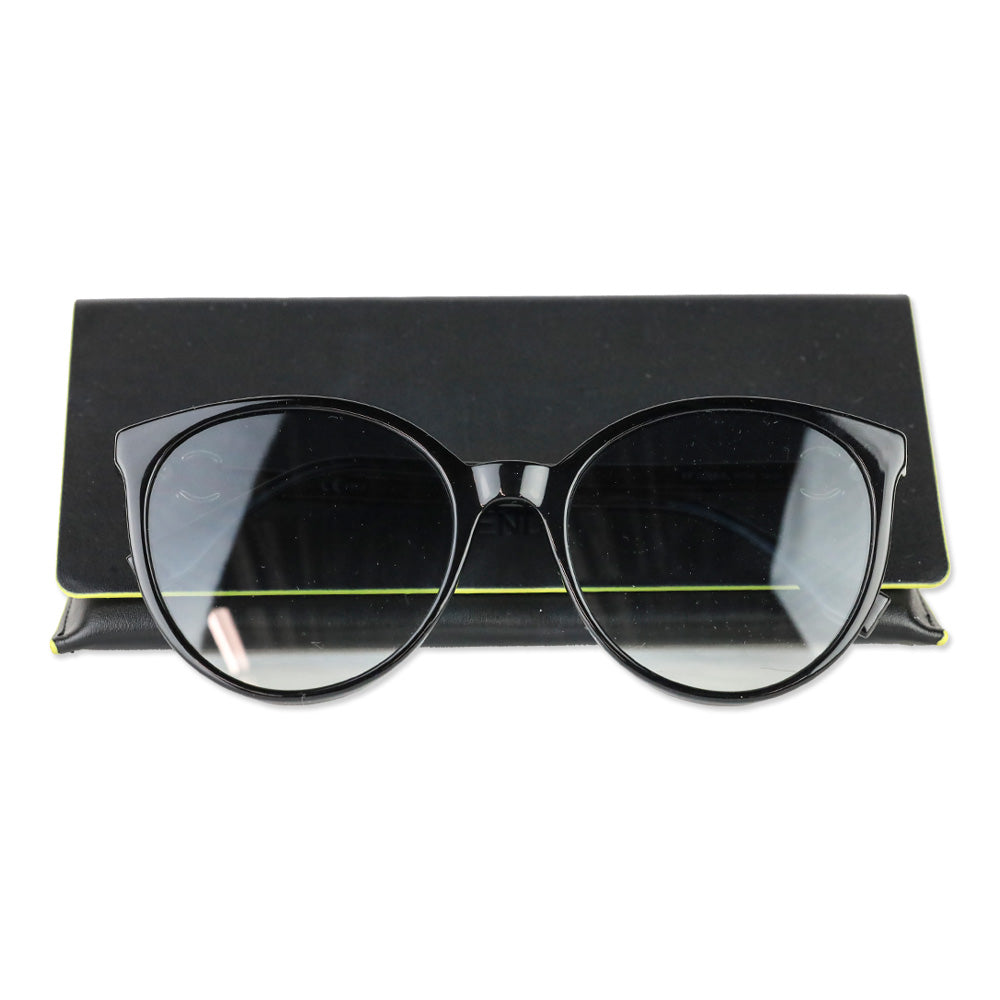 Fendi Black Oval Blue Gradient Sunglasses
