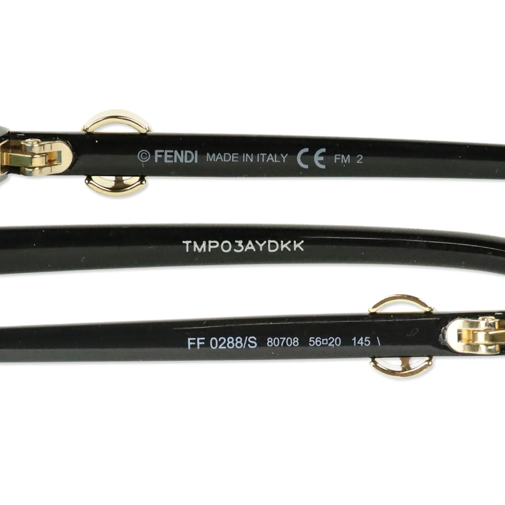 Fendi Black Oval Blue Gradient Sunglasses