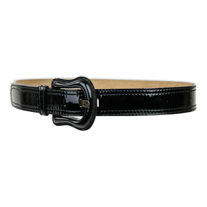 Fendi Black Patent Leather Wide Belt