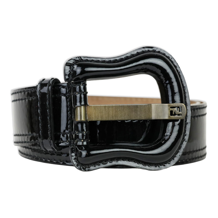 Fendi Black Patent Leather Wide Belt