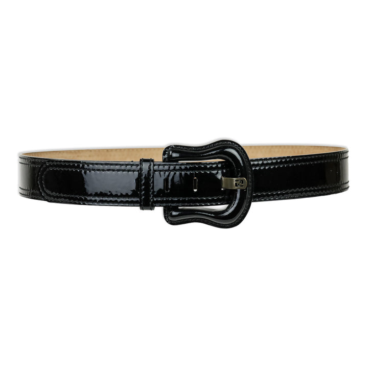 Fendi Black Patent Leather Wide Belt