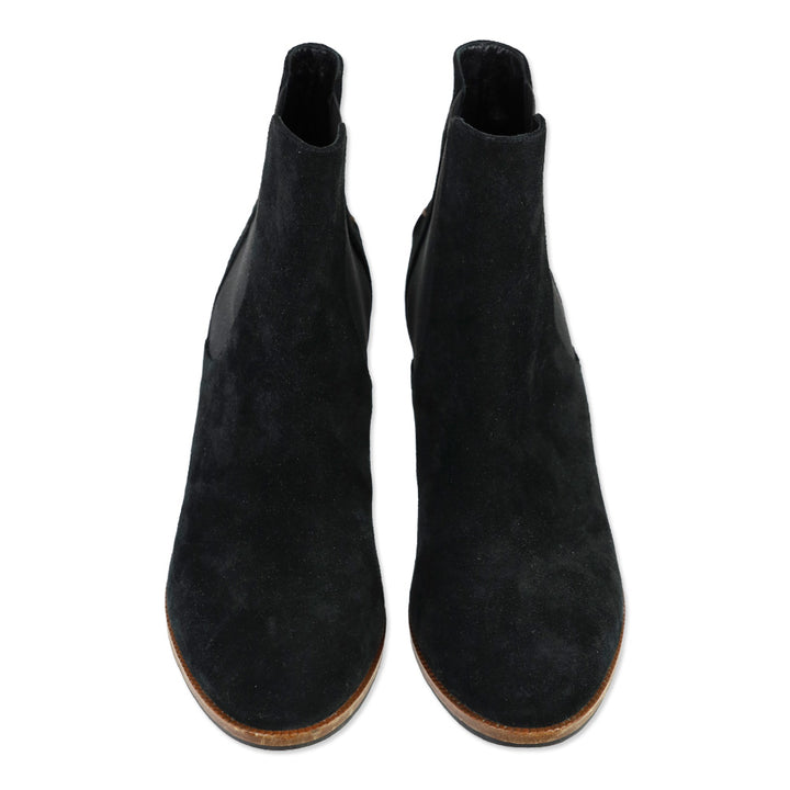 Fendi Black Suede Wedge Chelsea Bootie
