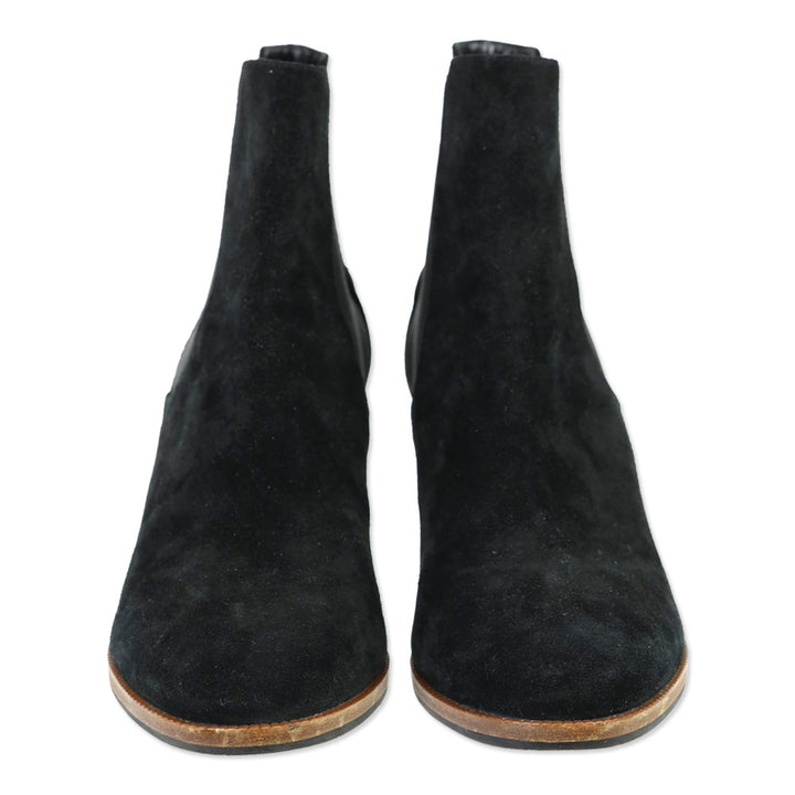 Fendi Black Suede Wedge Chelsea Bootie