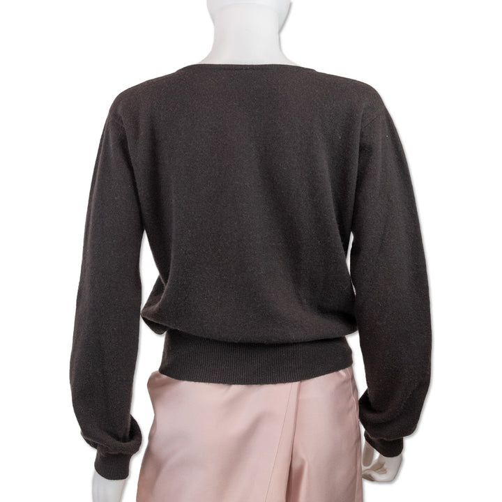 Fendi Brown Cashmere Cropped Cardigan