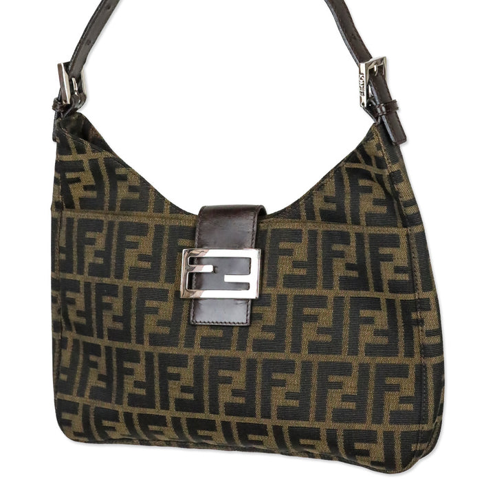 Fendi Brown Zucca Canvas Shoulder Bag