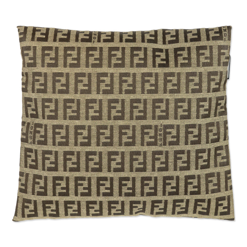 Fendi Brown Zucca Monogram Canvas Zip Pouch