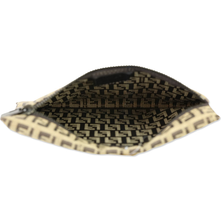 Fendi Brown Zucca Monogram Canvas Zip Pouch