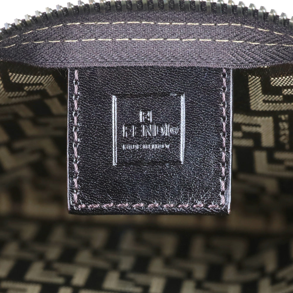 Fendi Brown Zucca Monogram Canvas Zip Pouch