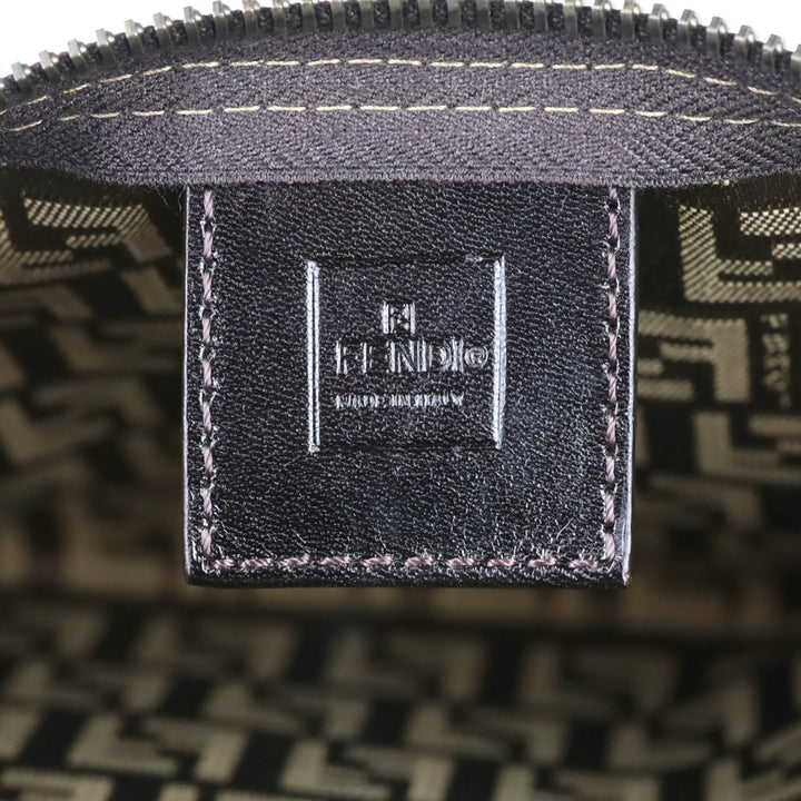 Fendi Brown Zucca Monogram Canvas Zip Pouch