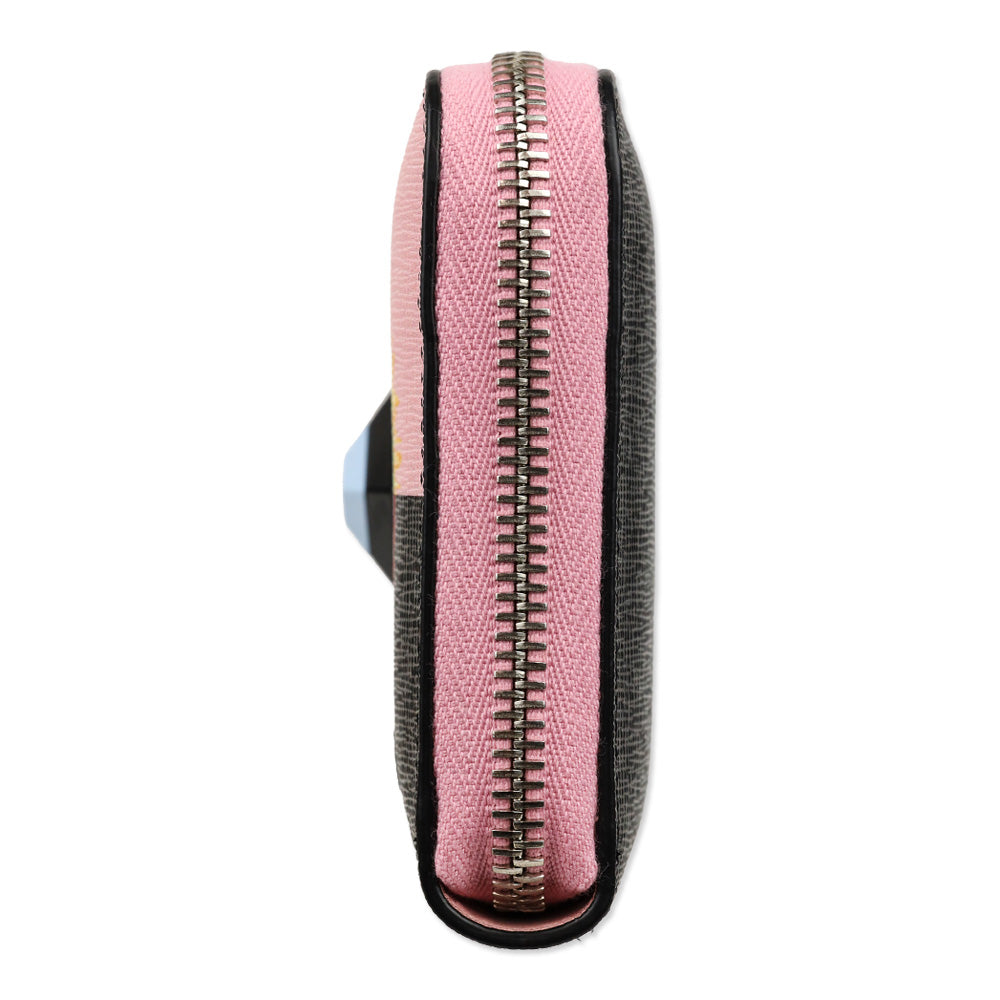 Fendi Bubblegum Multi Vitello Elite Century Hypnoteyes Studded Zip Around Wallet