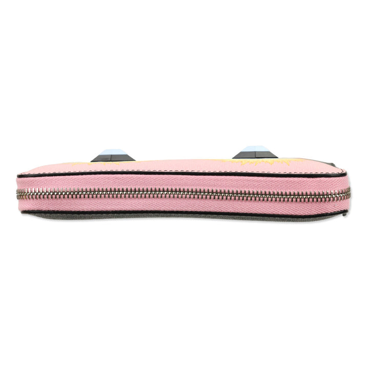 Fendi Bubblegum Multi Vitello Elite Century Hypnoteyes Studded Zip Around Wallet