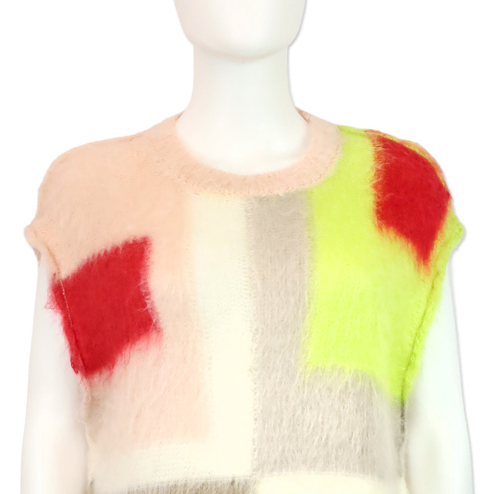 Fendi Colorblock Mohair Blend Knit Sweater Vest