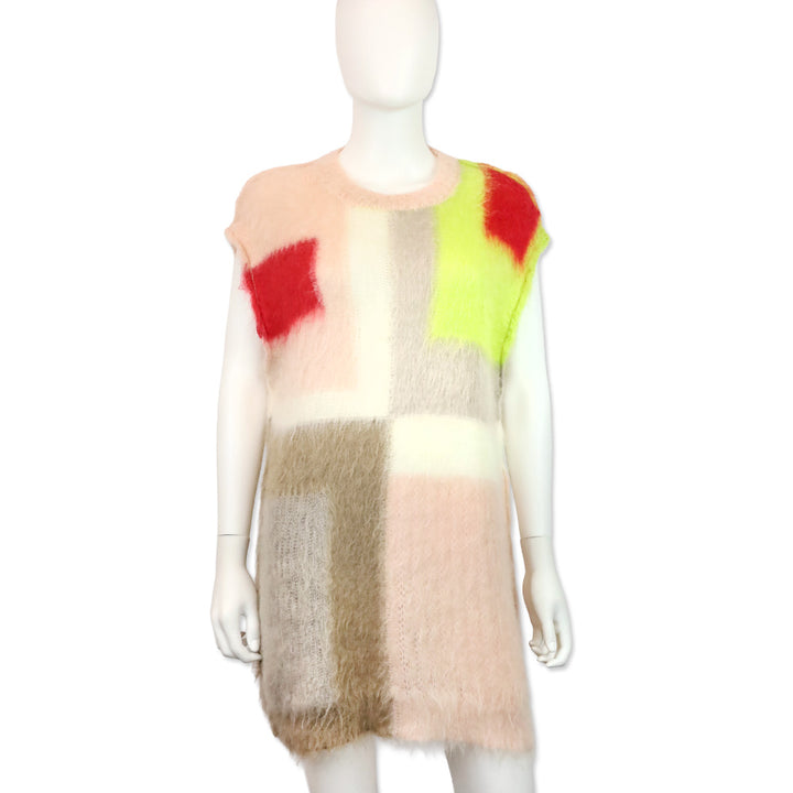 Fendi Colorblock Mohair Blend Knit Sweater Vest