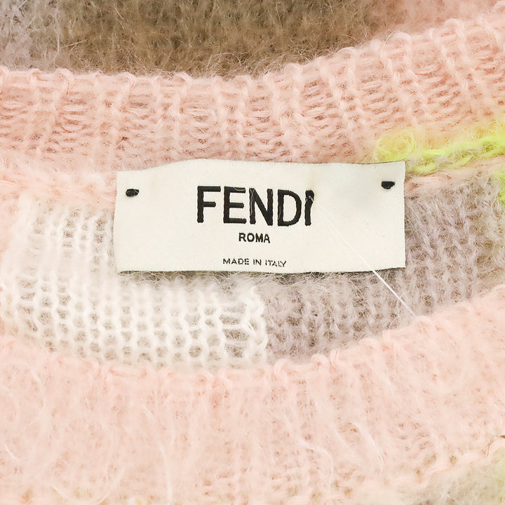 Fendi Colorblock Mohair Blend Knit Sweater Vest
