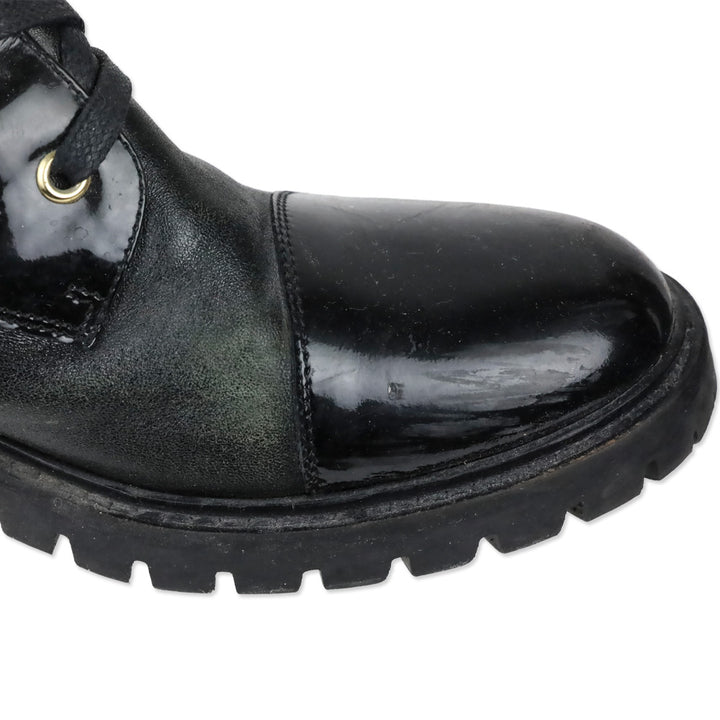 Fendi FF Grommet Lace-Up Knee High Combat Boots