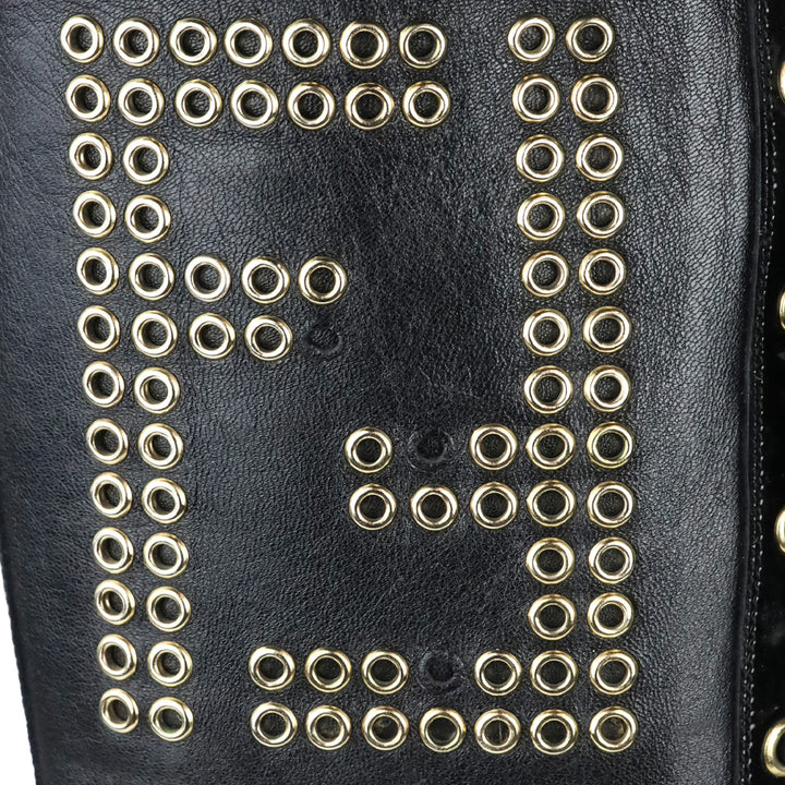 Fendi FF Grommet Lace-Up Knee High Combat Boots