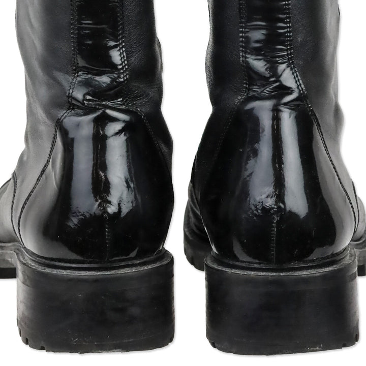 Fendi FF Grommet Lace-Up Knee High Combat Boots