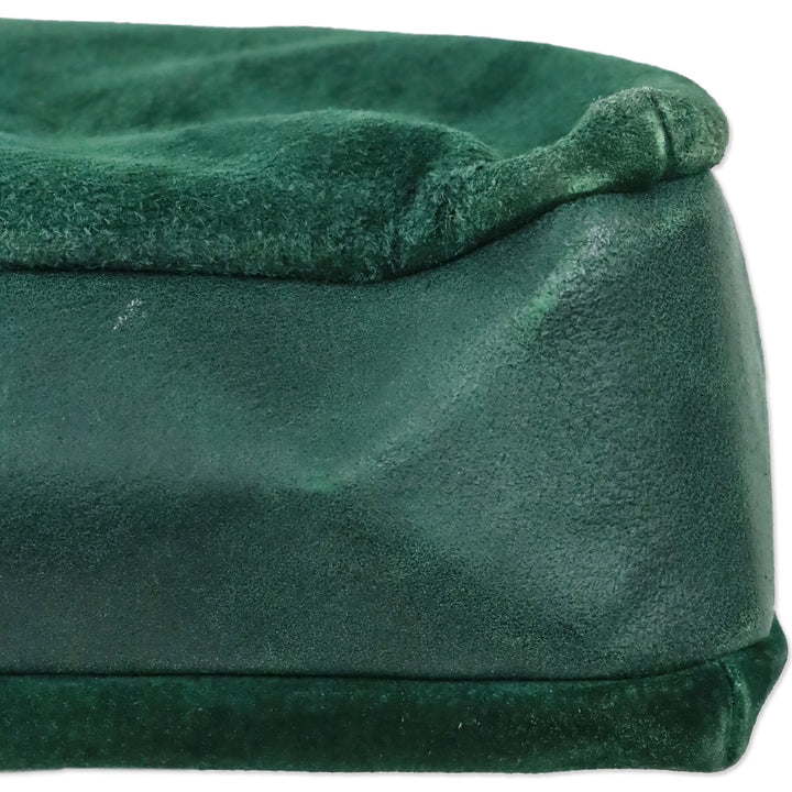Fendi Green Suede Scalloped Shoulder Bag