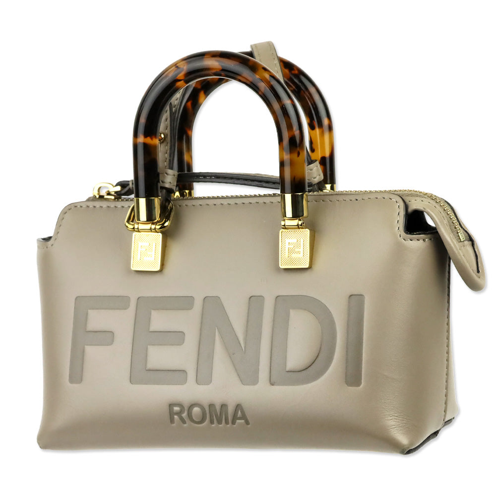 Fendi Mini Logo Embossed Leather By The Way Top Handle Bag