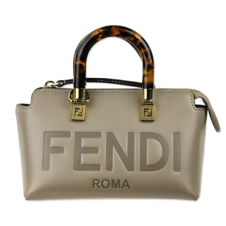 Fendi Mini Logo Embossed Leather By The Way Top Handle Bag