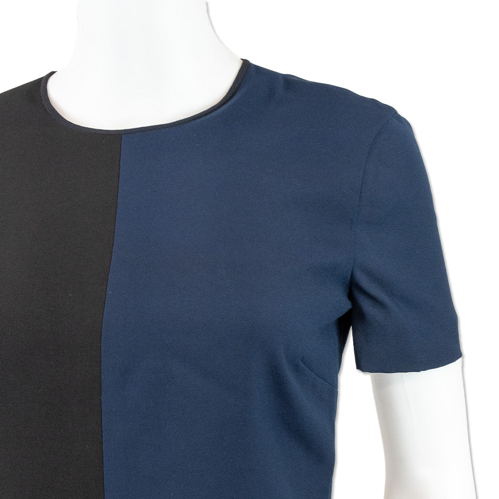 Fendi Navy Black Crew Neck Midi Dress