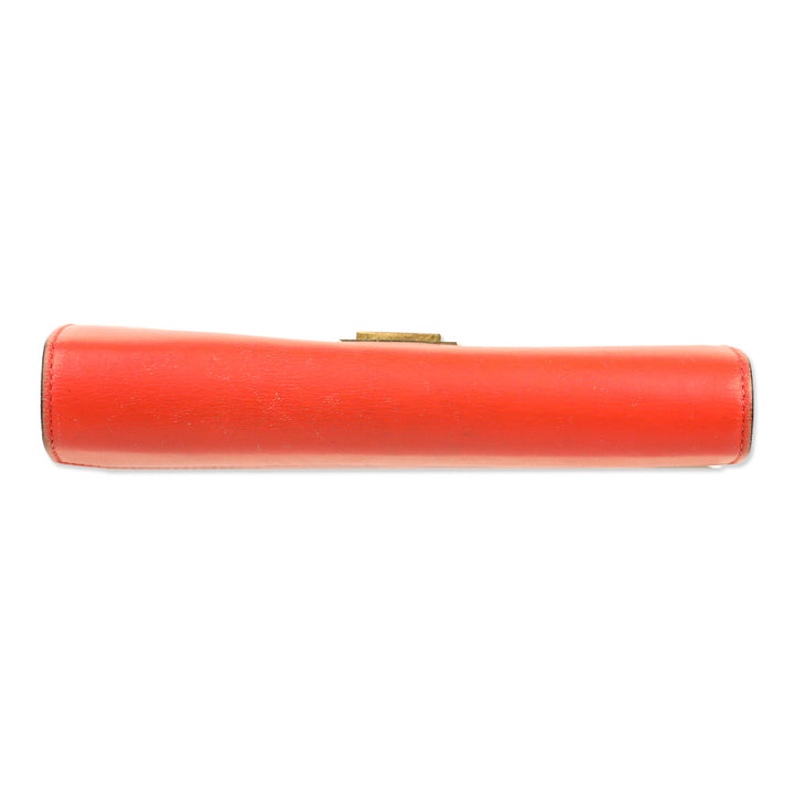 Fendi Orange Leather/Pequin Canvas Turn Lock Envelope Wallet